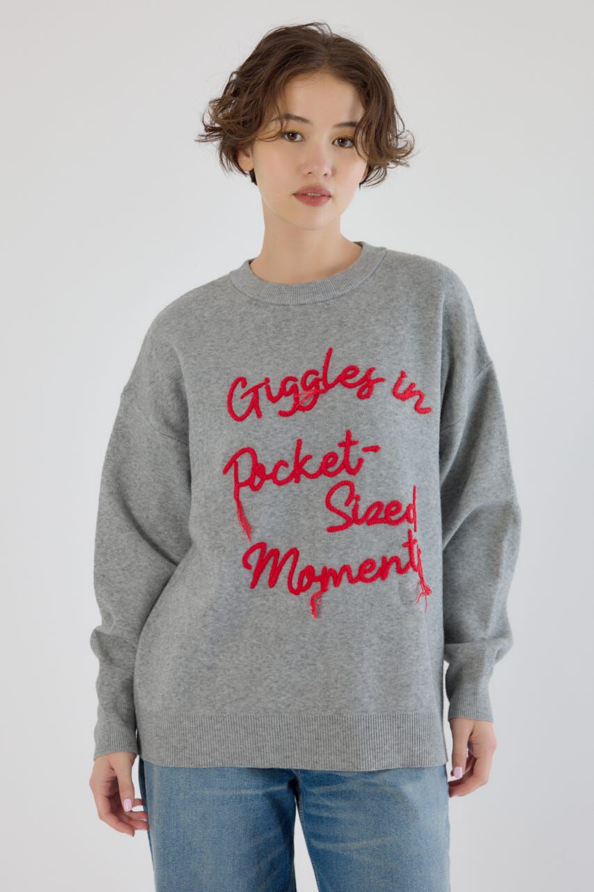 RODEO CROWNS「Frayed Lettering ニットトップス」|ニット・セーター|