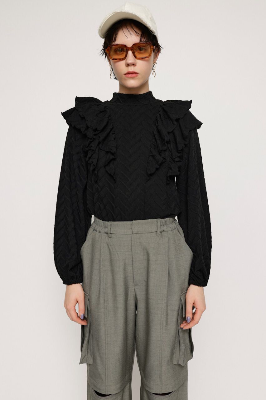 SLY「ラッフルカットレーストップス」|Tシャツ・カットソー|BLK