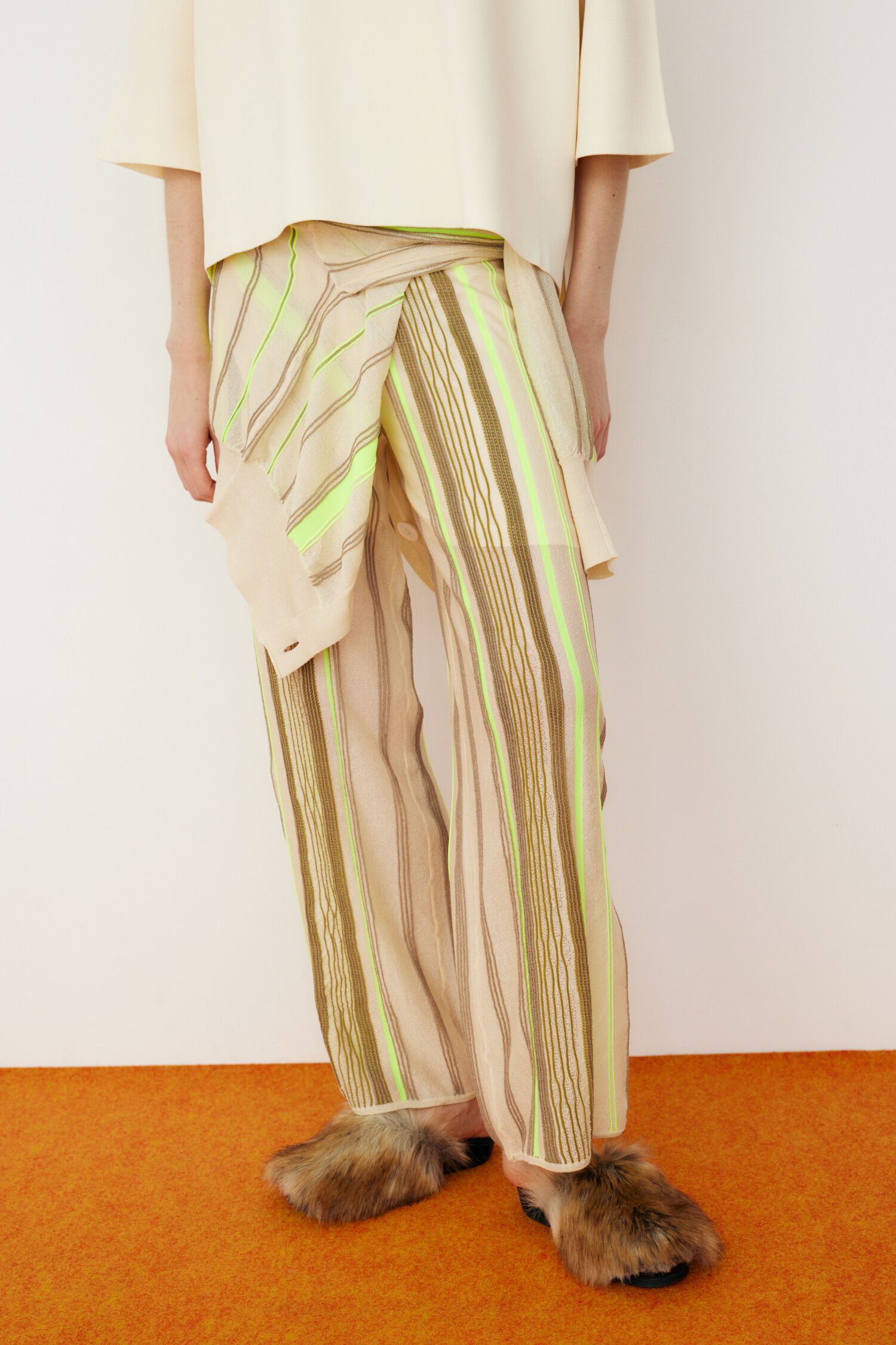 HeRIN.CYE「Sheer stripe knit pants」|その他|