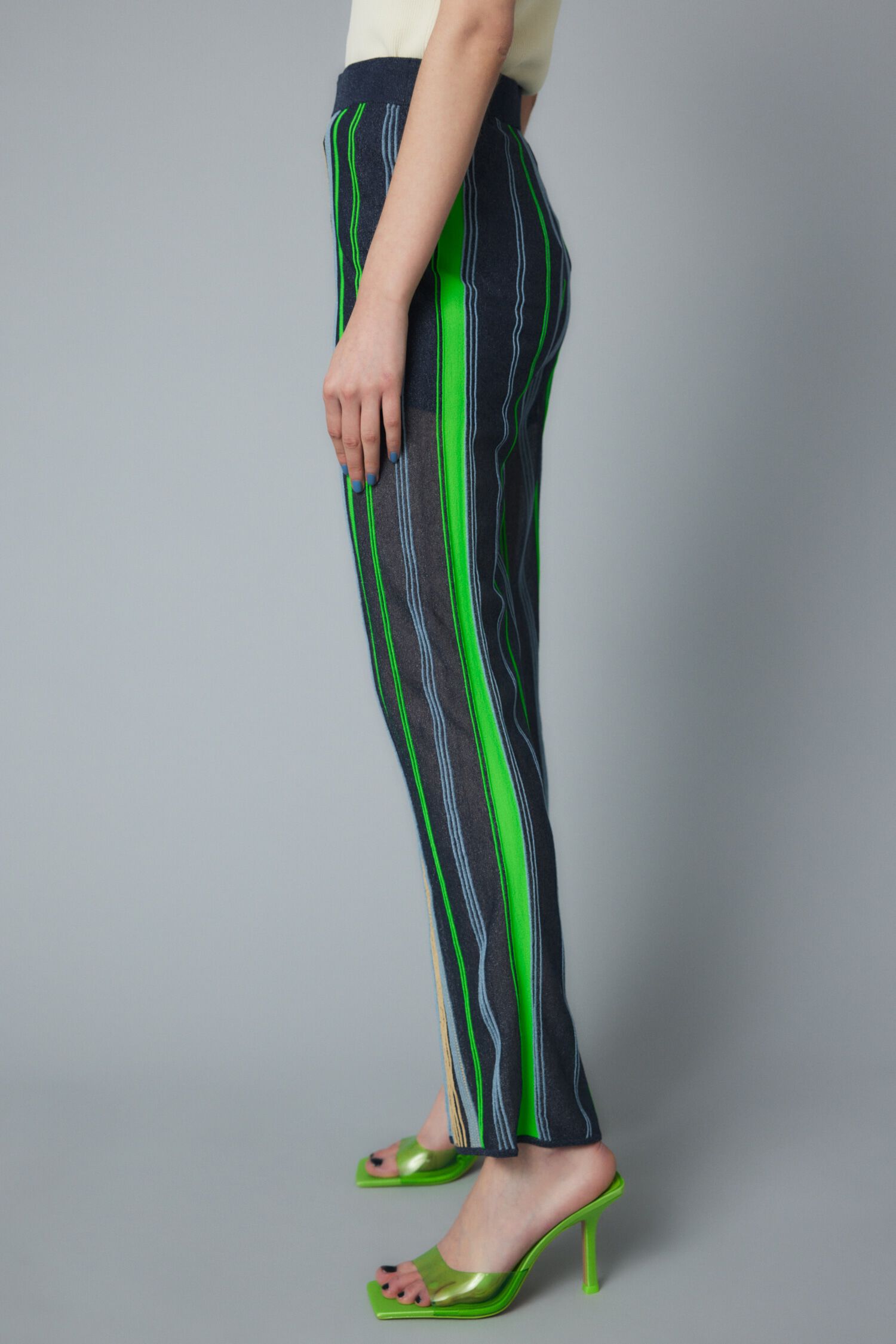 HeRIN.CYE「Sheer stripe knit pants」|その他|