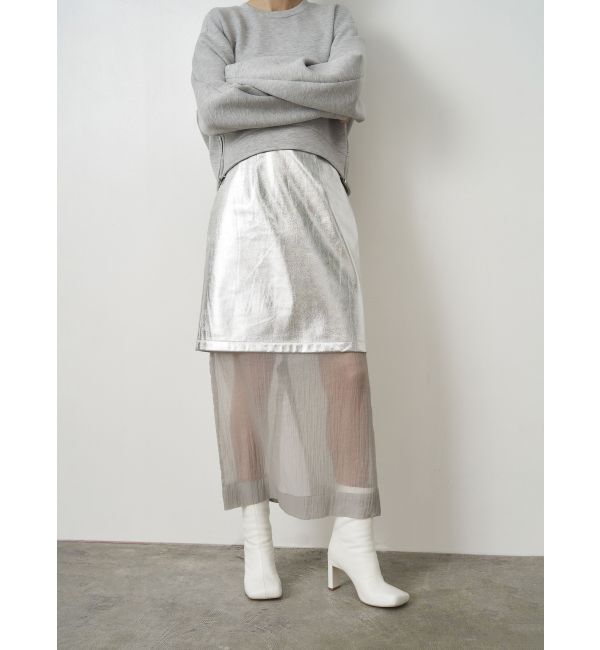 ELENDEEK「SHEER LAYERED METALLIC SK」|スカート|