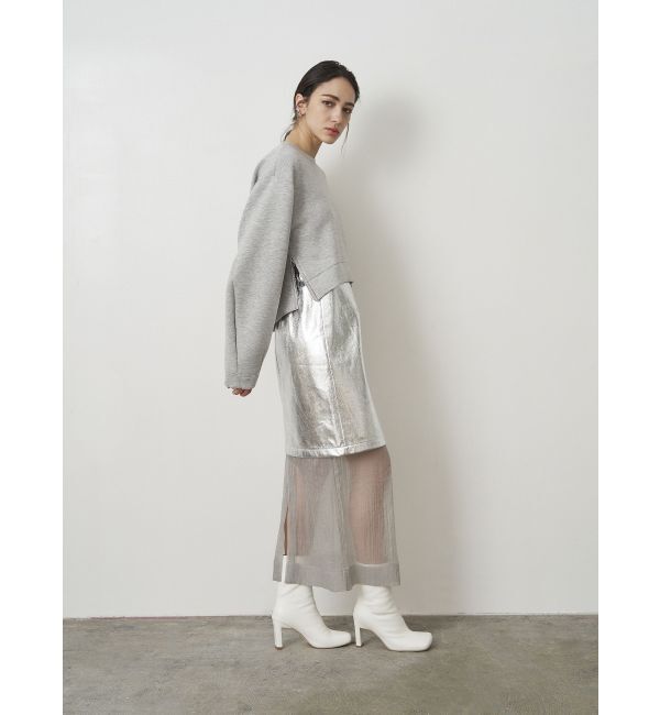 ELENDEEK「SHEER LAYERED METALLIC SK」|スカート|