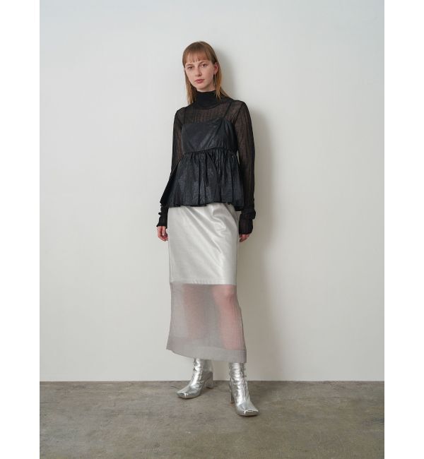 ELENDEEK「SHEER LAYERED METALLIC SK」|スカート|