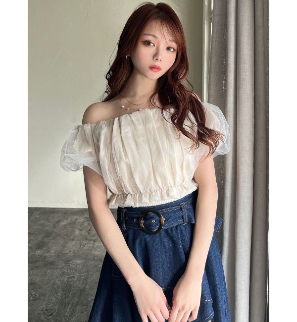 RESEXXY「ボリュームドッキングオフショルニットトップス」|ニット・セーター|