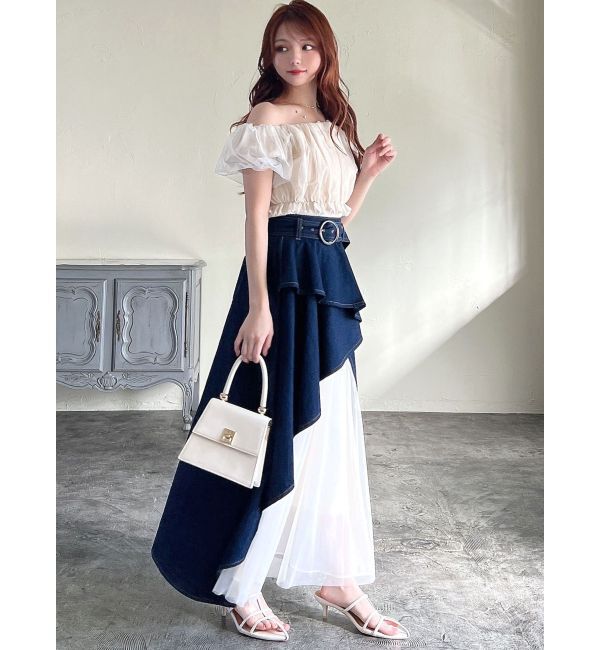 RESEXXY「ボリュームドッキングオフショルニットトップス」|ニット・セーター|