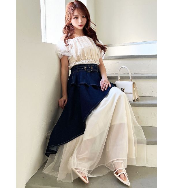 RESEXXY「ボリュームドッキングオフショルニットトップス」|ニット・セーター|