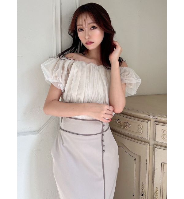 RESEXXY「ボリュームドッキングオフショルニットトップス」|ニット・セーター|