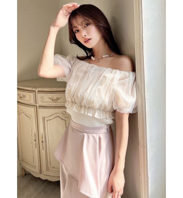 RESEXXY「ボリュームドッキングオフショルニットトップス」|ニット・セーター|