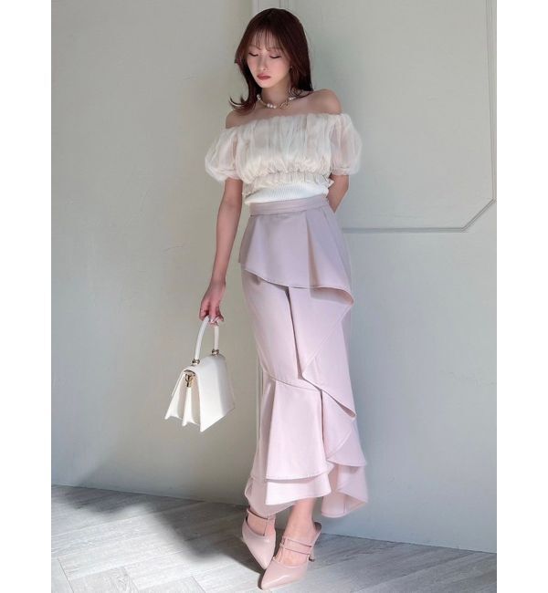 RESEXXY「ボリュームドッキングオフショルニットトップス」|ニット・セーター|