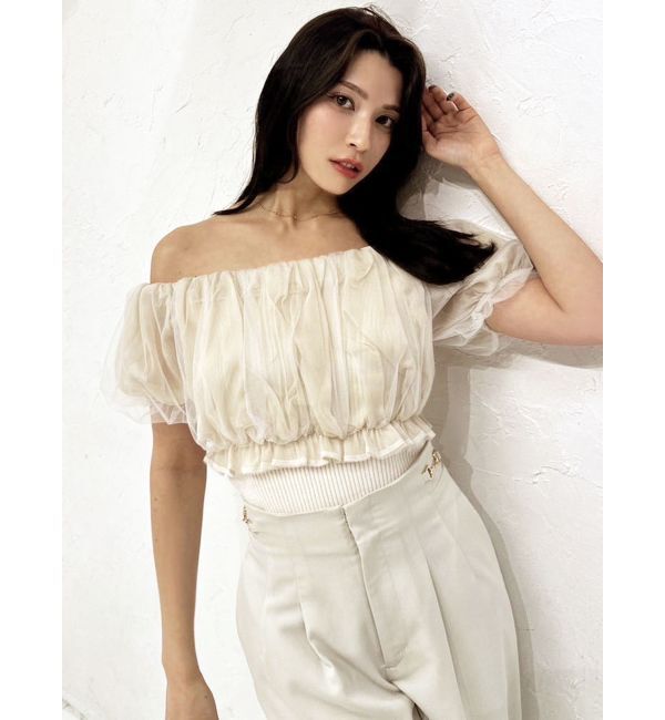 RESEXXY「ボリュームドッキングオフショルニットトップス」|ニット・セーター|