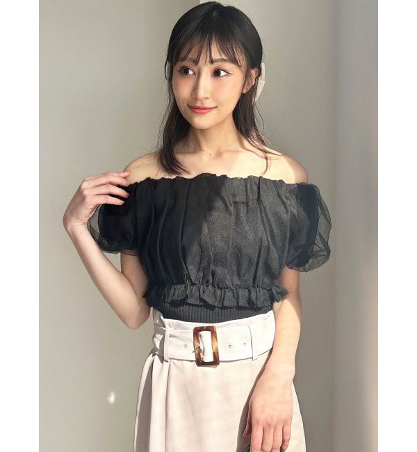 RESEXXY「ボリュームドッキングオフショルニットトップス」|ニット・セーター|