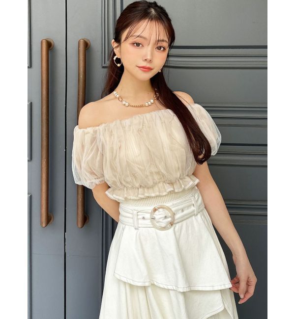 RESEXXY「ボリュームドッキングオフショルニットトップス」|ニット・セーター|