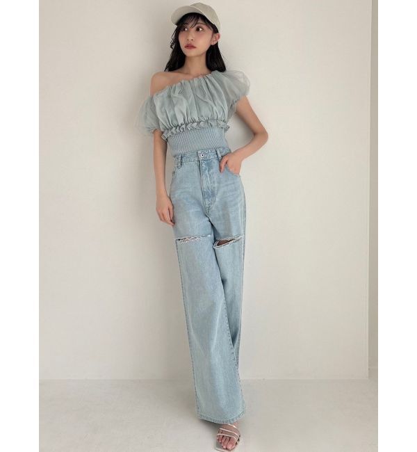 RESEXXY「ボリュームドッキングオフショルニットトップス」|ニット・セーター|