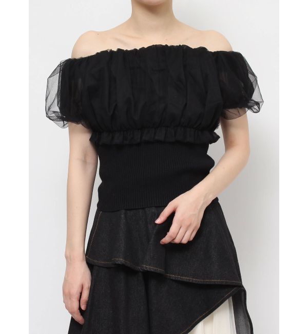 RESEXXY「ボリュームドッキングオフショルニットトップス」|ニット・セーター|
