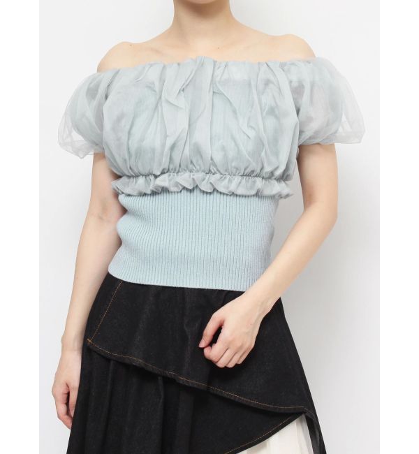 RESEXXY「ボリュームドッキングオフショルニットトップス」|ニット・セーター|