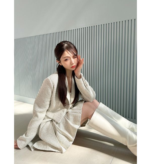 RESEXXY「ツイードクロップドジャケット【セットアップ着用可能】」|テーラードジャケット|