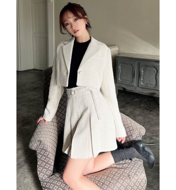 RESEXXY「ツイードクロップドジャケット【セットアップ着用可能】」|テーラードジャケット|