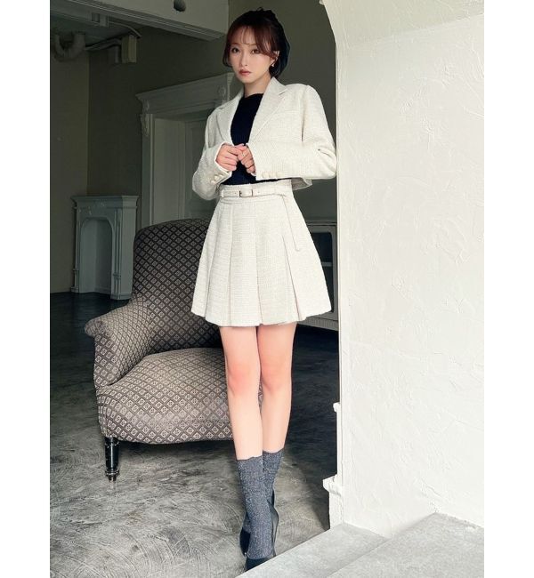 RESEXXY「ツイードクロップドジャケット【セットアップ着用可能】」|テーラードジャケット|