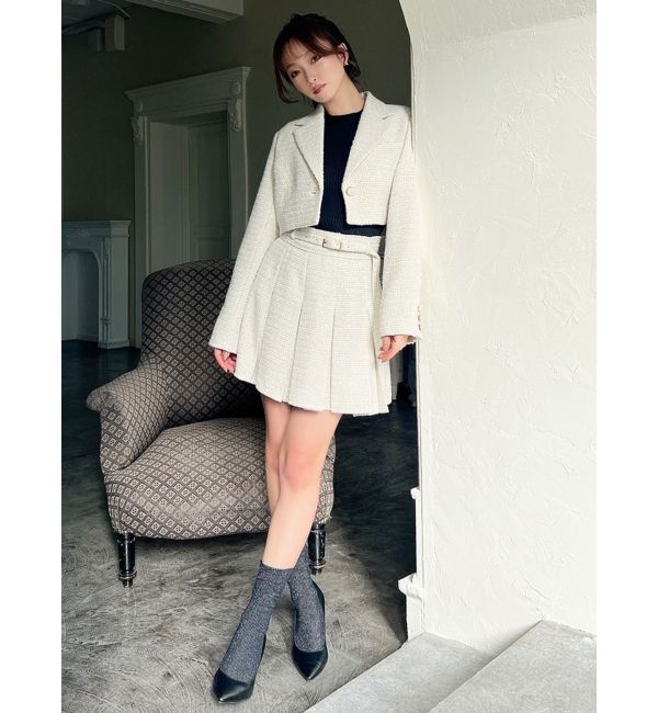 RESEXXY「ツイードクロップドジャケット【セットアップ着用可能】」|テーラードジャケット|