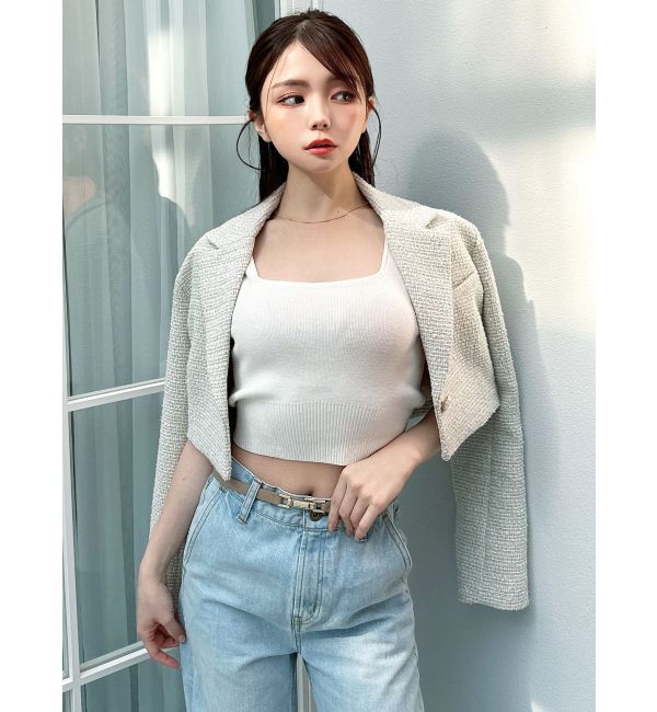 RESEXXY「ツイードクロップドジャケット【セットアップ着用可能】」|テーラードジャケット|