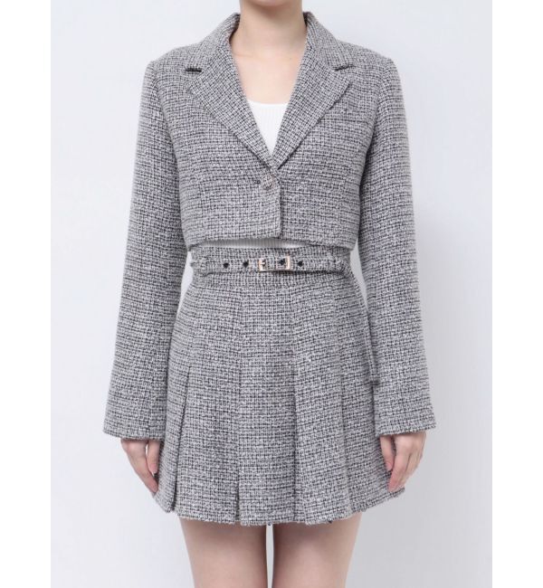 RESEXXY「ツイードクロップドジャケット【セットアップ着用可能】」|テーラードジャケット|
