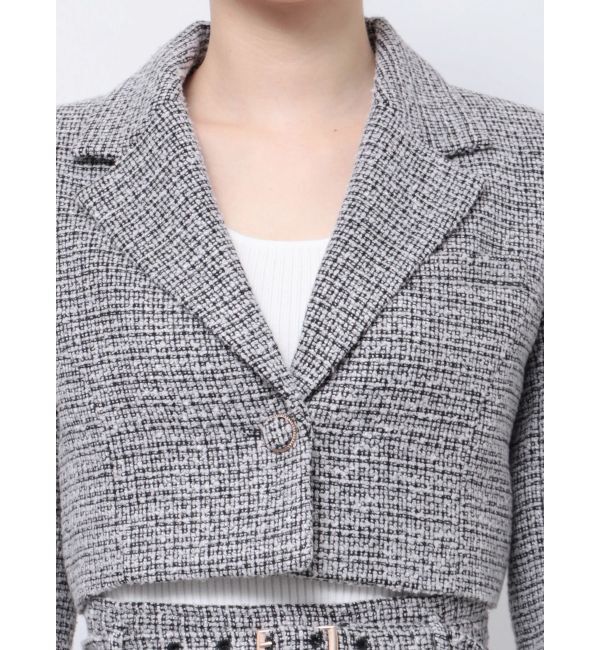 RESEXXY「ツイードクロップドジャケット【セットアップ着用可能】」|テーラードジャケット|