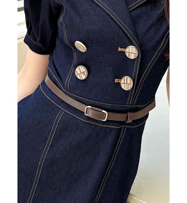 RESEXXY「スクエアバックルベルト」|ベルト|ブラウン