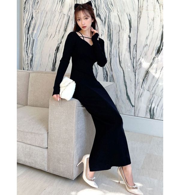 RESEXXY「ナローストラップリブワンピース」|ワンピース|