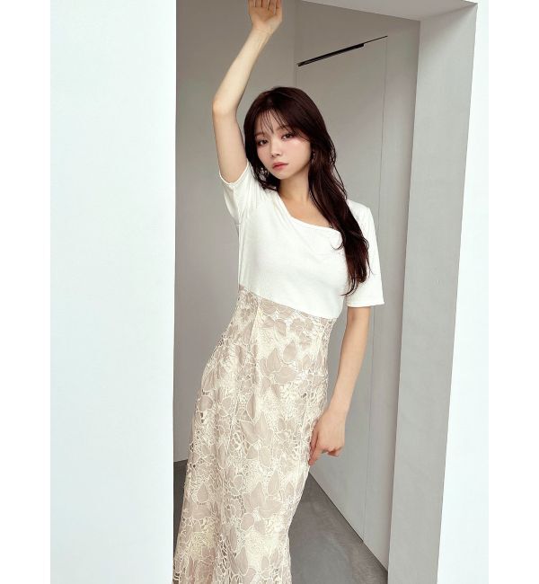 RESEXXY「レースドッキングカットマーメイドワンピース」|ワンピース|ホワイト