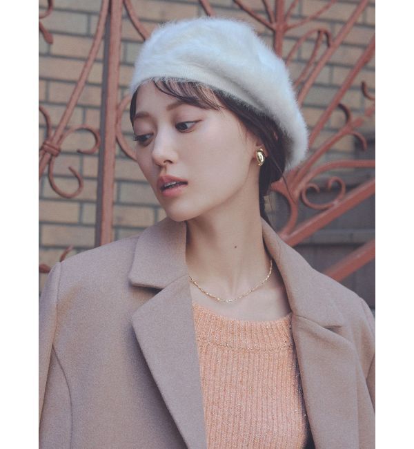 RESEXXY「ファーベレー帽」|ハンチング・ベレー帽|ホワイト