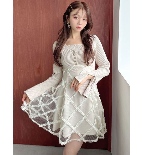 RESEXXY「ドッキングフレアミニニットワンピース」|ワンピース|