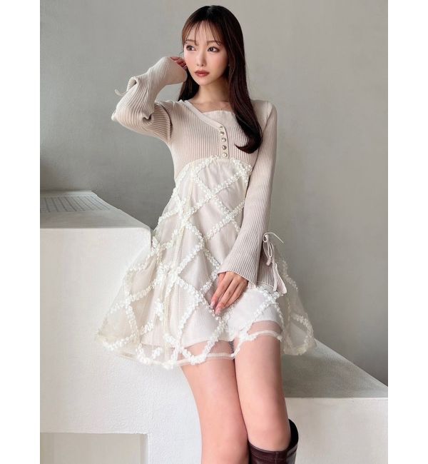 RESEXXY「ドッキングフレアミニニットワンピース」|ワンピース|