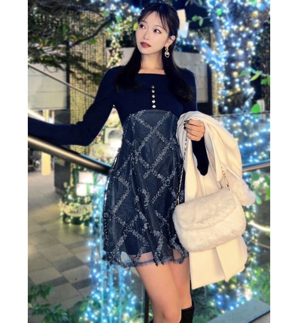 RESEXXY「ドッキングフレアミニニットワンピース」|ワンピース|