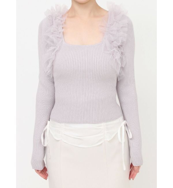 RESEXXY「フリルドッキングニットトップス」|ニット・セーター|