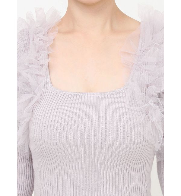 RESEXXY「フリルドッキングニットトップス」|ニット・セーター|