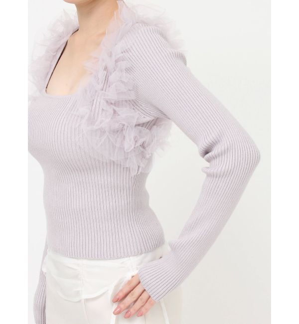 RESEXXY「フリルドッキングニットトップス」|ニット・セーター|
