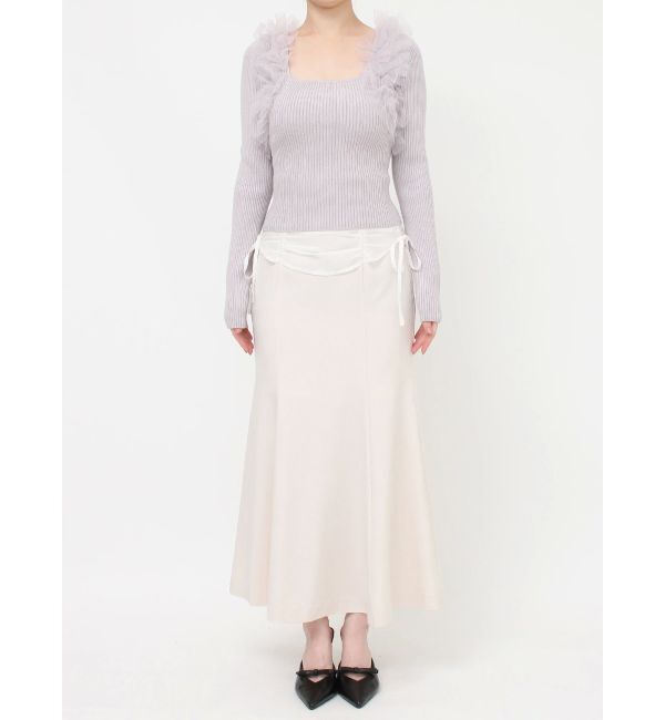 RESEXXY「フリルドッキングニットトップス」|ニット・セーター|