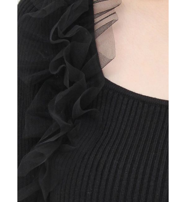 RESEXXY「フリルドッキングニットトップス」|ニット・セーター|