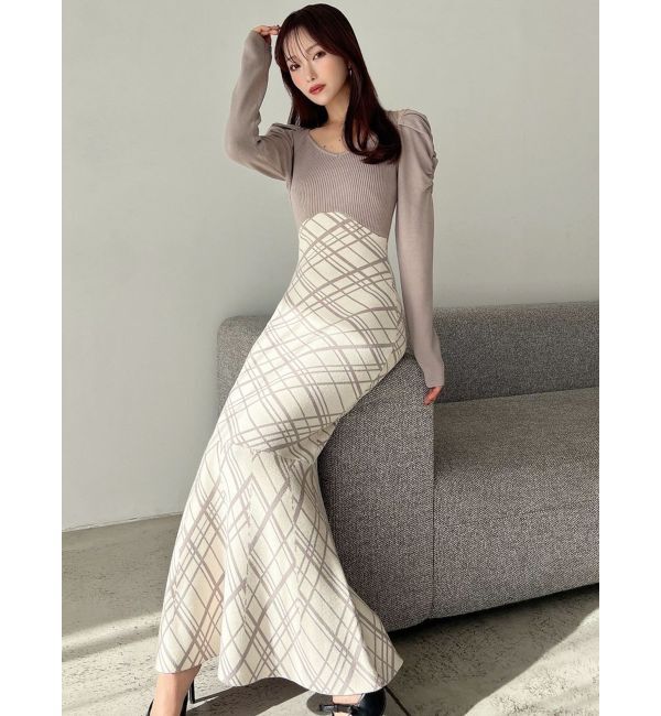 RESEXXY「ショルダーオープンマーメイドニットワンピース」|ワンピース|