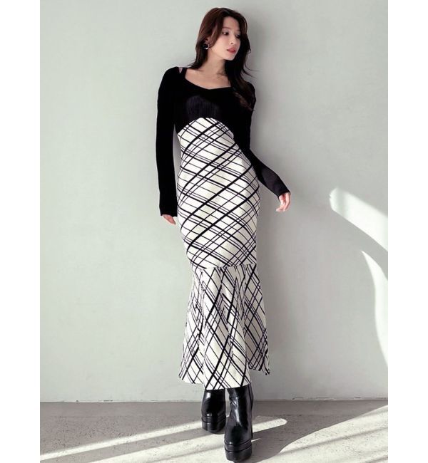 RESEXXY「ショルダーオープンマーメイドニットワンピース」|ワンピース|