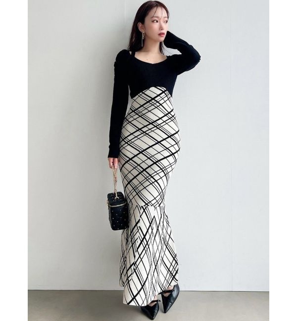 RESEXXY「ショルダーオープンマーメイドニットワンピース」|ワンピース|
