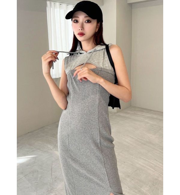 RESEXXY「カットアウトフーディワンピース」|ワンピース|