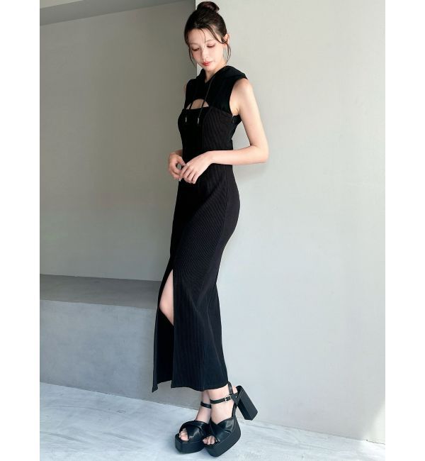 RESEXXY「カットアウトフーディワンピース」|ワンピース|