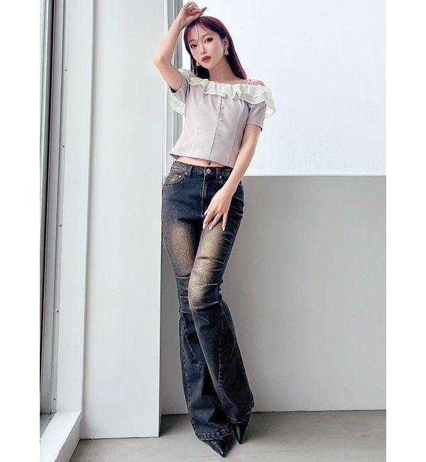 RESEXXY「ニーズタックデニムパンツ」|デニム|