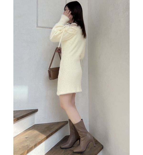 dazzlin「ショルダーリボンシャギーミニワンピース」|ワンピース|
