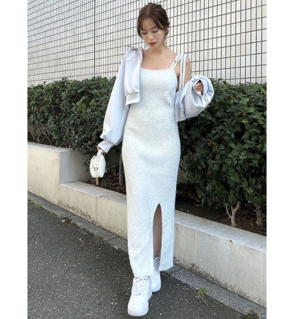 dazzlin「【セットアップ対応】ミニシャギーラメニットキャミワンピース」|ワンピース|