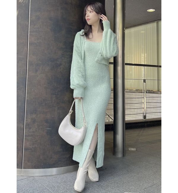 dazzlin「【セットアップ対応】ミニシャギーラメニットキャミワンピース」|ワンピース|