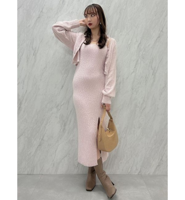 dazzlin「【セットアップ対応】ミニシャギーラメニットキャミワンピース」|ワンピース|