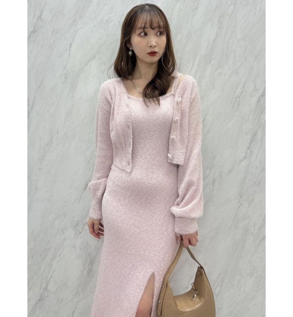 dazzlin「【セットアップ対応】ミニシャギーラメニットキャミワンピース」|ワンピース|