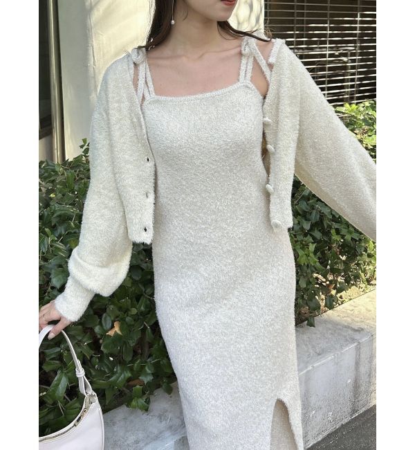 dazzlin「【セットアップ対応】ミニシャギーラメニットキャミワンピース」|ワンピース|